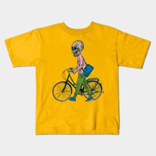 Skull Push Bicycle Kids T-Shirt